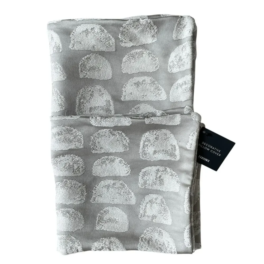 (2) Z Gallerie Naomi Decorative Pillow Covers 22x22 Gray & White $120 New